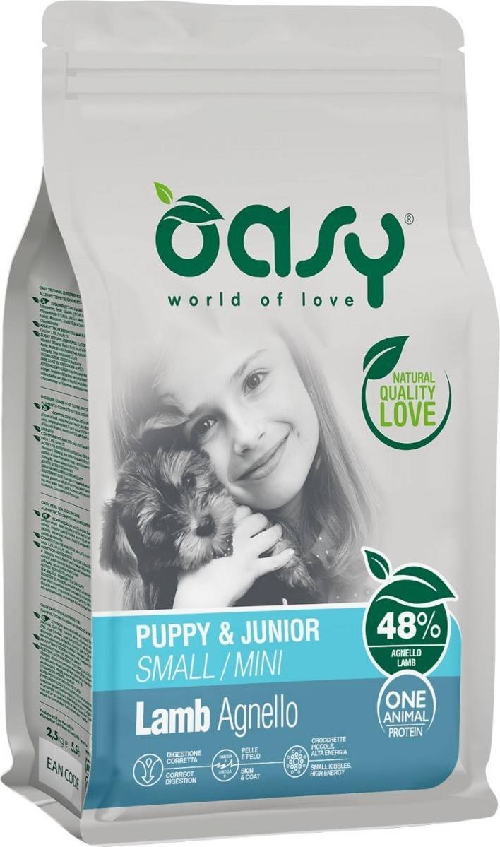 Oasy OASY MONOPROTEINOWA - PUPPY JUNIOR S/Mini - karma dla psa jagnięcina 2,5kg