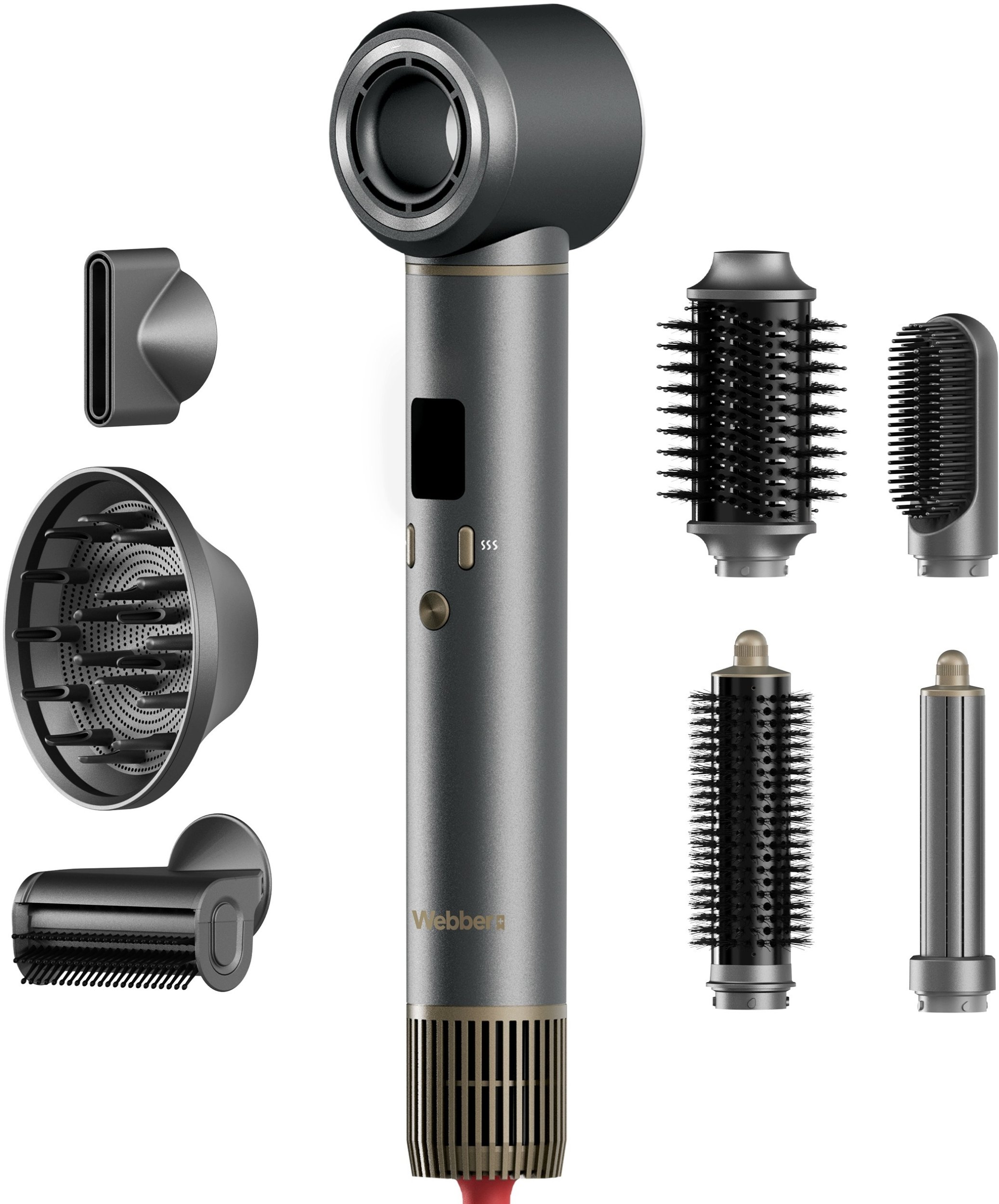 Suszarko-lokówka Webber Suszarka Lokówka do Włosów 8w1 DHD7 Jonizacja BLDC Dyfuzor 1300W LCD (05DHD7TY)