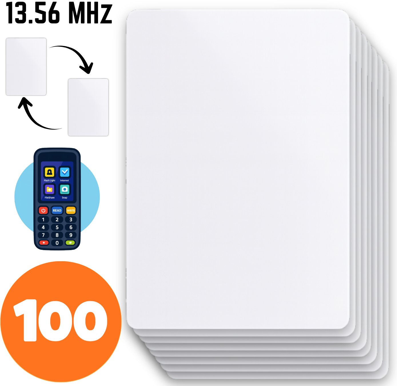 Spreest 100 SZT. KARTA DOSTĘPU RFID 13.56 MHZ MIFARE IC PROGRAMOWALNA KOPIOWALNA