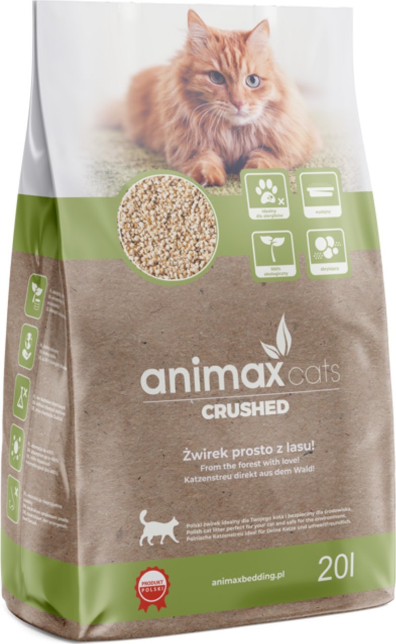 Żwirek dla kota Animax Żwirek zbrylający, kruszony, 20 litrów,