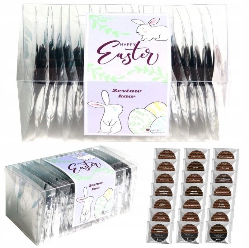 Kawa mielona Cup&You Zestaw kaw aromatyzowanych mielonych HAPPY EASTER - mix 21 smaków prezent upominek paczka box na Wielkanoc Zajączka dla kobiety f