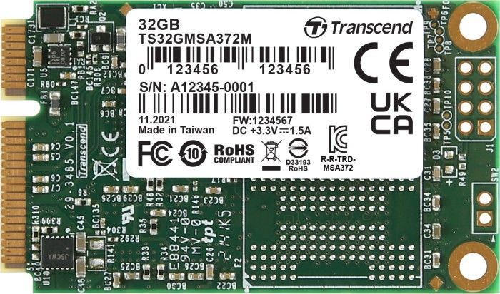 Zdjęcia - SSD Transcend Dysk   MSA372M 32GB mSATA SATA III  (TS32GMSA372M)