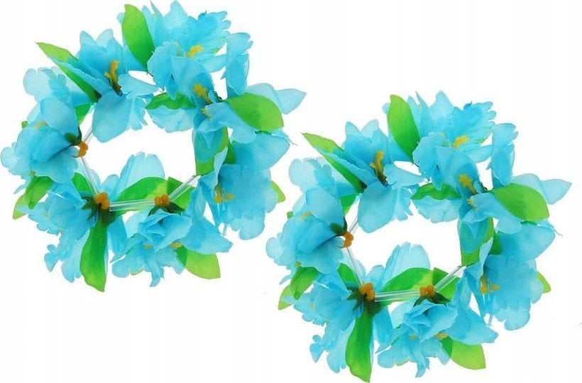 Party Deco Bransoletki hawajskie niebiesko-zielone 2szt