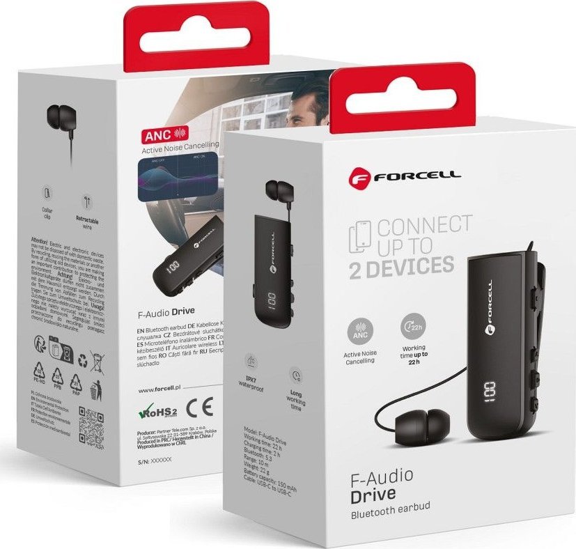 ForCell F-Audio Drive EarBud bluetooth 5.3 Czarny (80106-uniw)