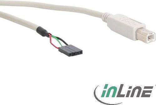Zdjęcia - Kabel InLine USB zew. - USB wew., 0.4m, Biały  (33440D)