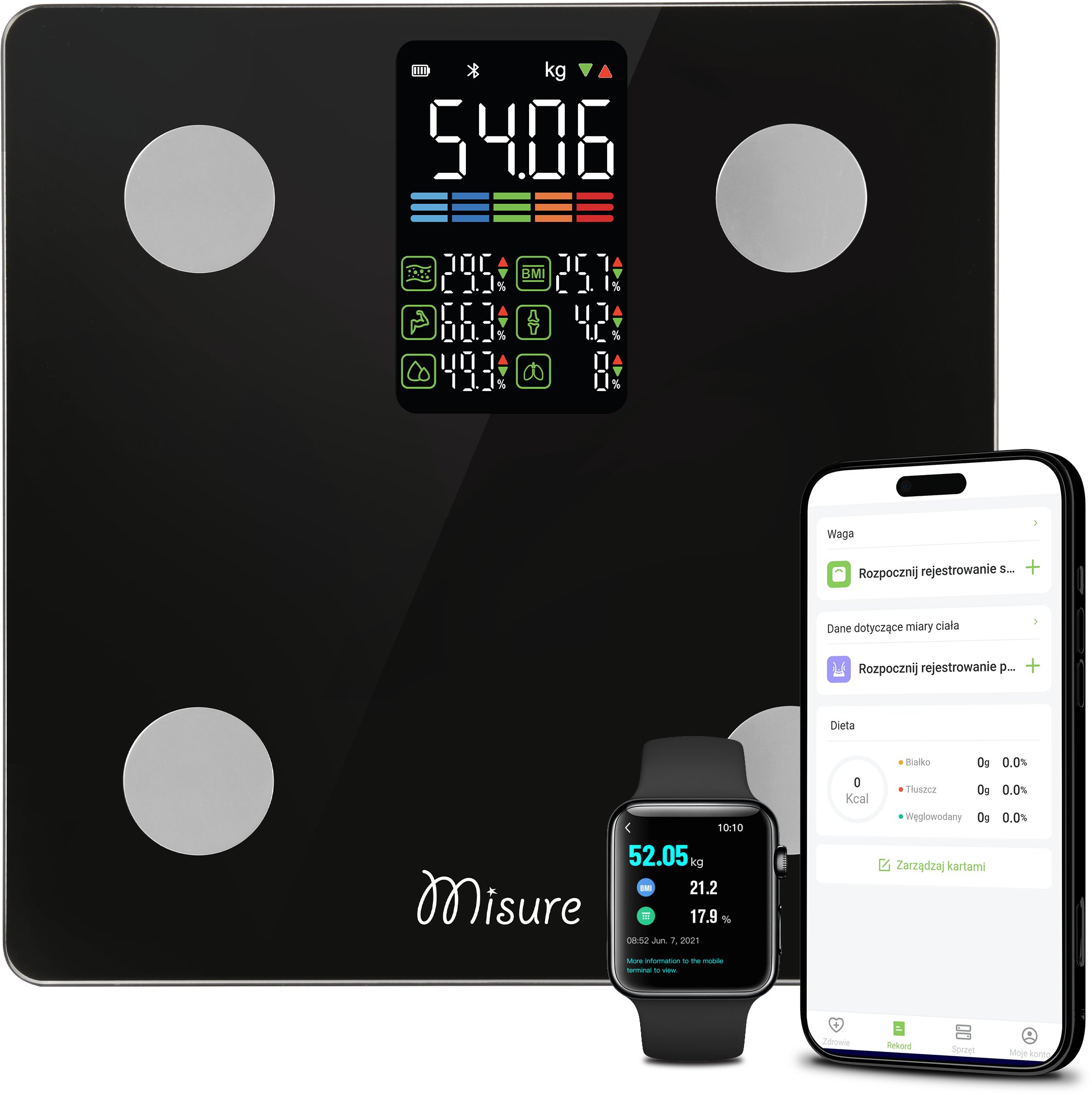 Waga łazienkowa Misure Elektroniczna MI Fit Plus czarna