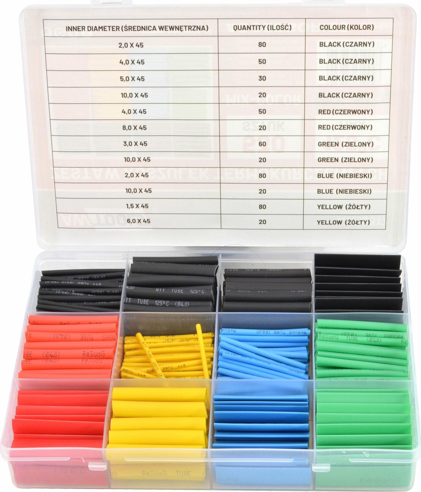 AWTools AWTOOLS KOSZULKI TERMOKURCZLIWE 530szt.