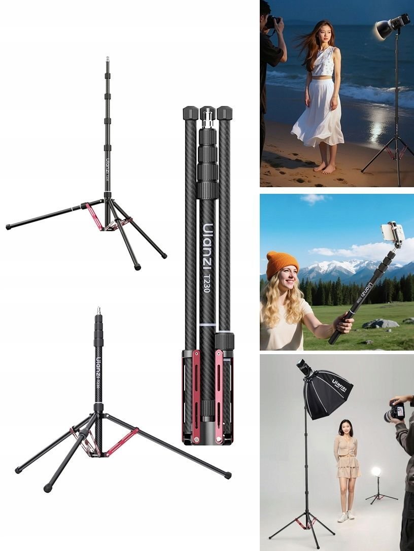 Statyw Stojak Studyjny Studio Oświetleniowy + Monopod 2,3m 5kg / Ulanzi T230