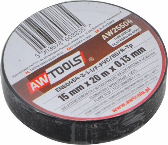 AWTools AWTOOLS TAŚMA IZOLACYJNA 12mm x 10m CZARNA