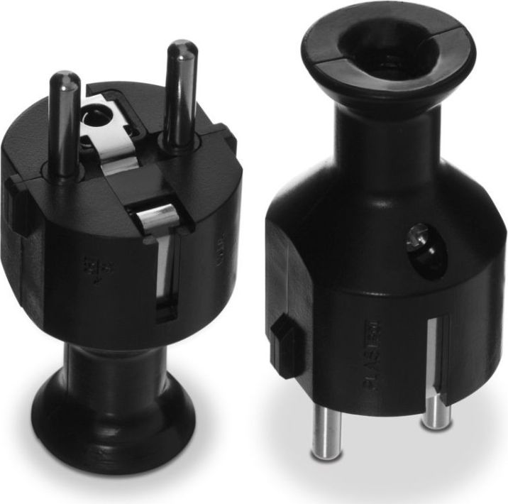 Volteo WTYCZKA PROSTA ROZBIERALNA UNI-SCHUKO, 2P+Z 16A, 250V CZARNA