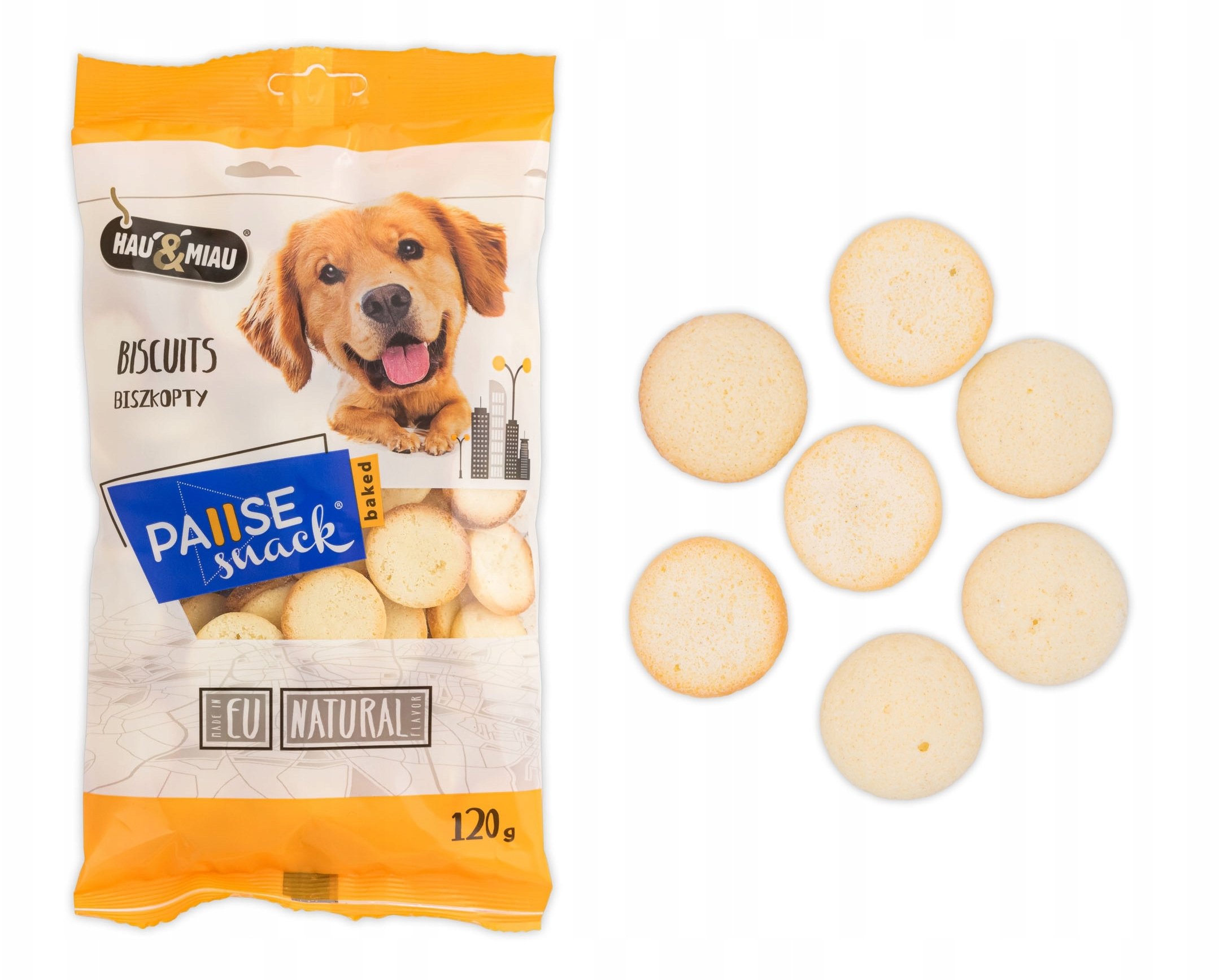Hau&Miau Pausesnack Baked, przysmak dla psa, Biszkopty, 120 g