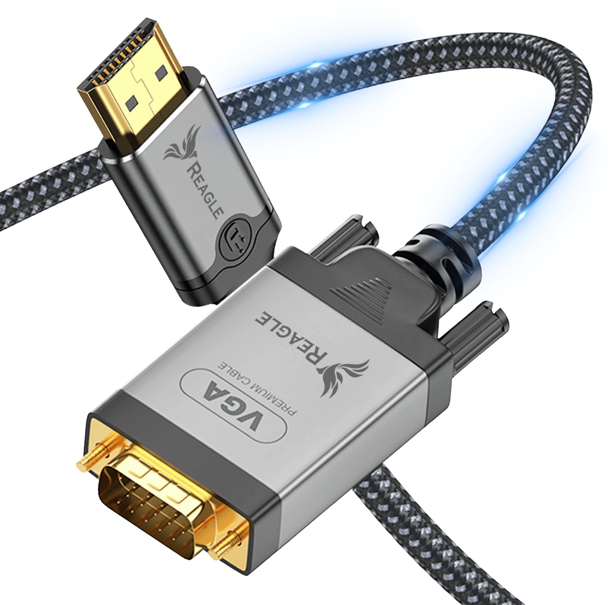 KABEL HDMI NA VGA 1M ADAPTER PRZEWÓD KONWERTER FULL HD 1080p DO MONITORA