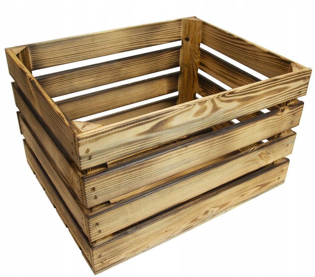 Skrzynka drewniana opalana dekoracyjna 50x40x30 cm duża