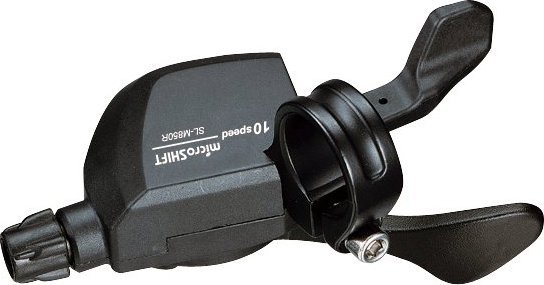 Microshift Manetka MICROSHIFT XLE, Prawa, 10.rzędowa, Kompatybilna z Shimano, Xpress Trigger, Bez Wskaźnika Przełożeń (NEW)