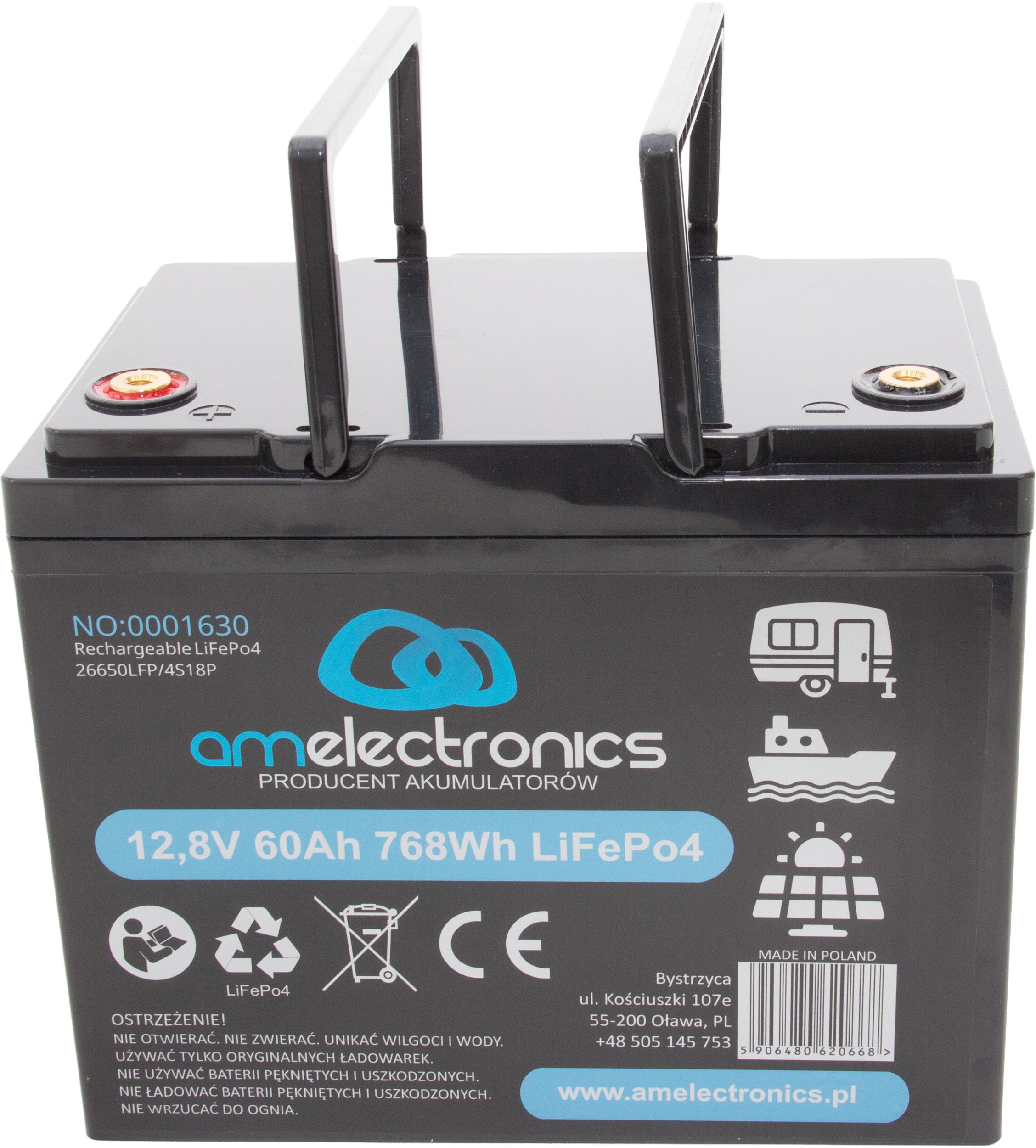 Mentor Akumulator 12,8V 60Ah 4S18P z uchwytem LiFePo4 (1630)