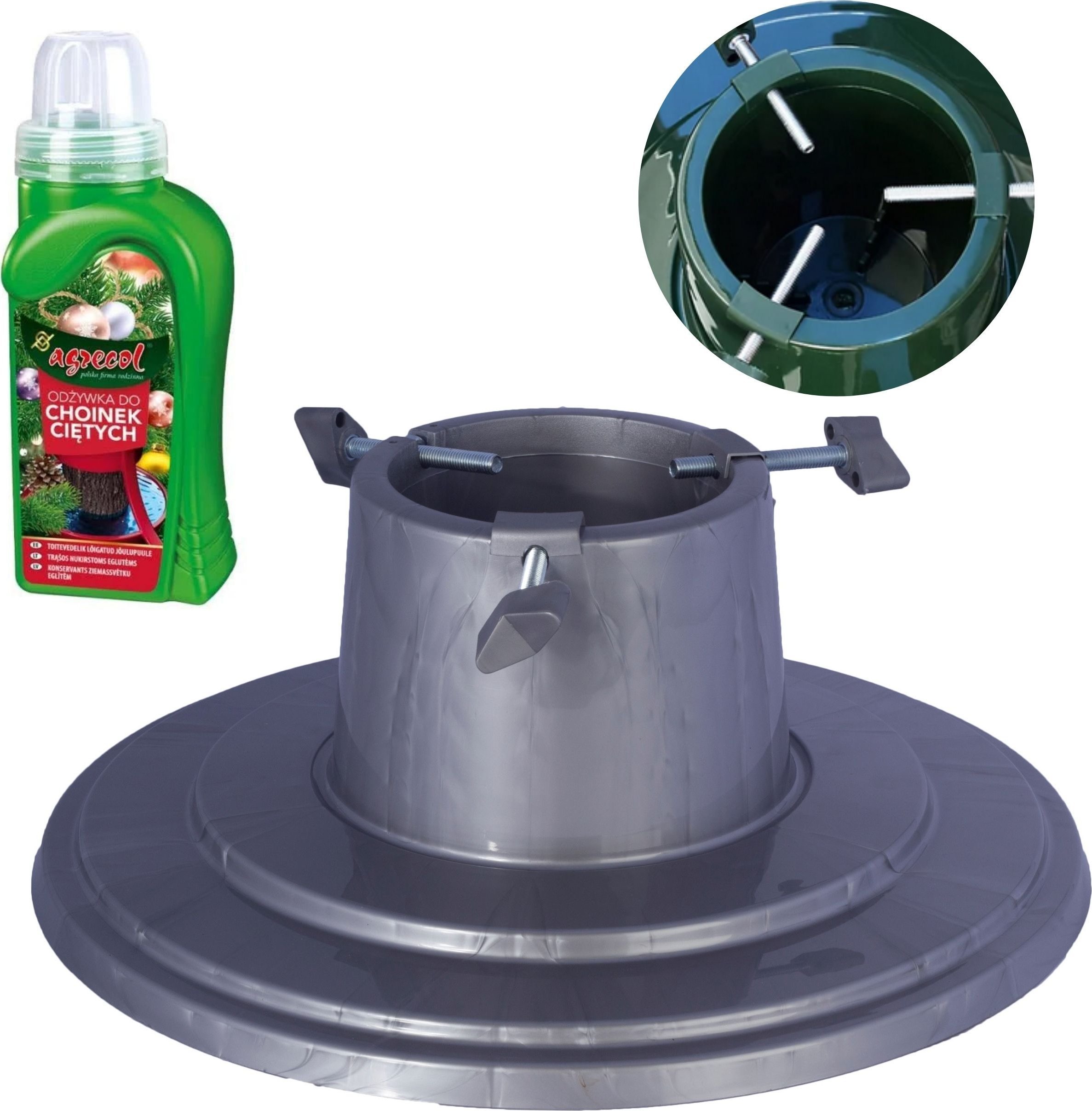 Dikel Stojak choinkowy Orbit do 2m z odżywką do choinek ciętych Agrecol