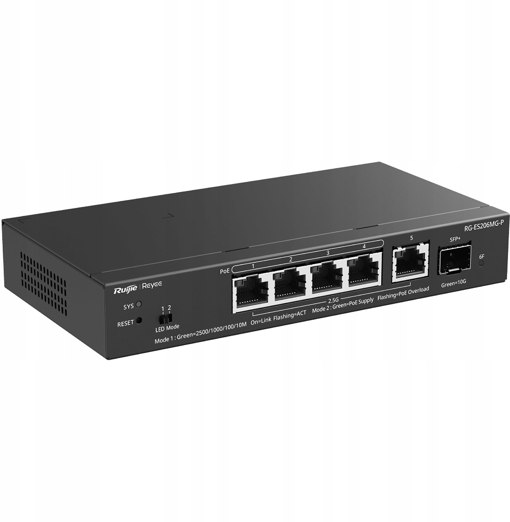 Ruijie Reyee RG-ES206MG-P | Switch Smart, 6 portów, 5x2,5GE, 4xPoE+, 70W, 1x10GE SFP+, Cloud