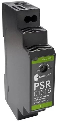SilentiumPC Zasilacz impulsowy PSR 01515 230/ 15VDC 1A 15W na szynę DIN, Napięcie: 85-264VAC, Ta70, ...