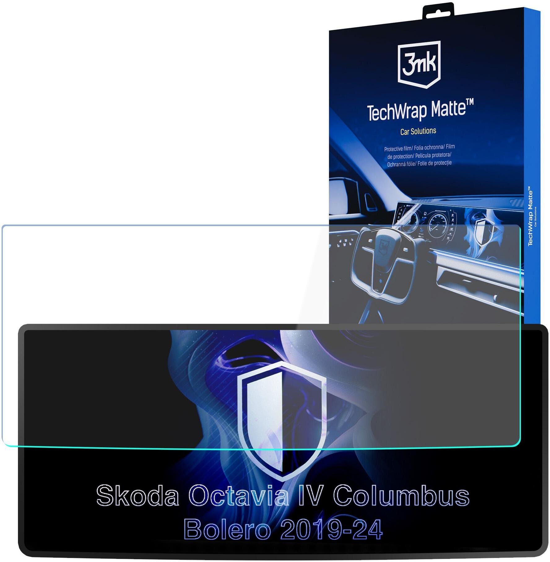 Nawigacja GPS 3MK Skoda Octavia IV Columbus-Bolero 2019-24 - 3mk TechWrap Matte Center Display