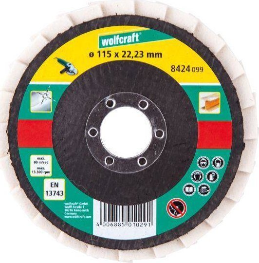 Wolfcraft Tarcza lamelkowa 115 mm - z lcem / do politury i past polerskich