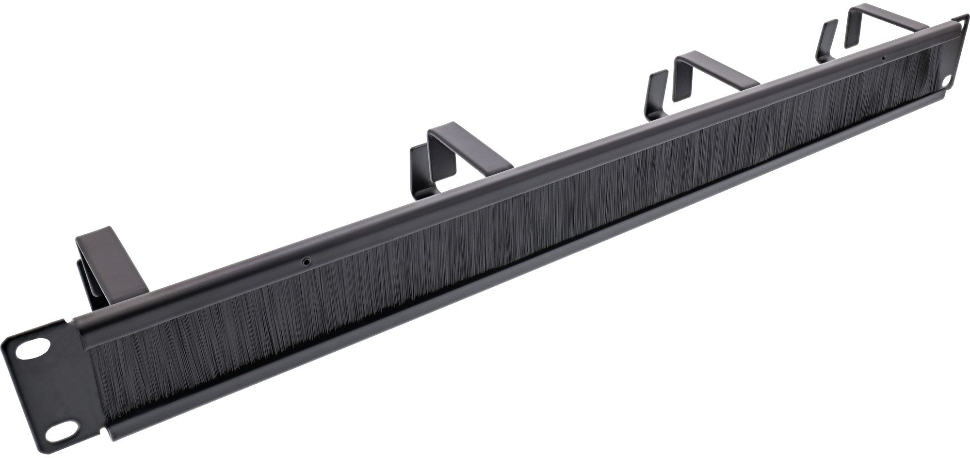 InLine InLine® 19" cable entry plate with brush, 1U, RAL 9005 black
