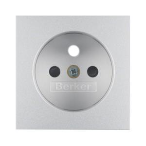 Hager Płytka czołowa do gniazd z uziemieniem i przesłonami styków aluminium (3965768994)