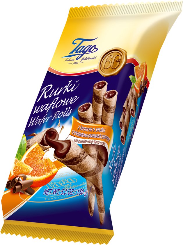 Pszczółka Tago Rurki waflowe z kremem o smaku czekoladowo-pomarańczowym 150 g