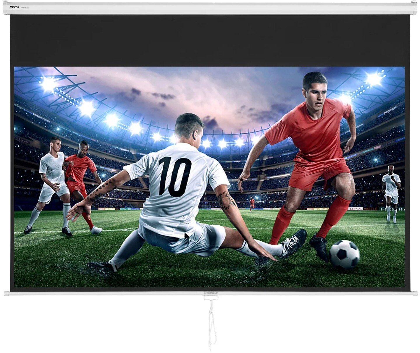 Ekran projekcyjny ręczny 100 cali 16:9 4K zwijany kino domowe