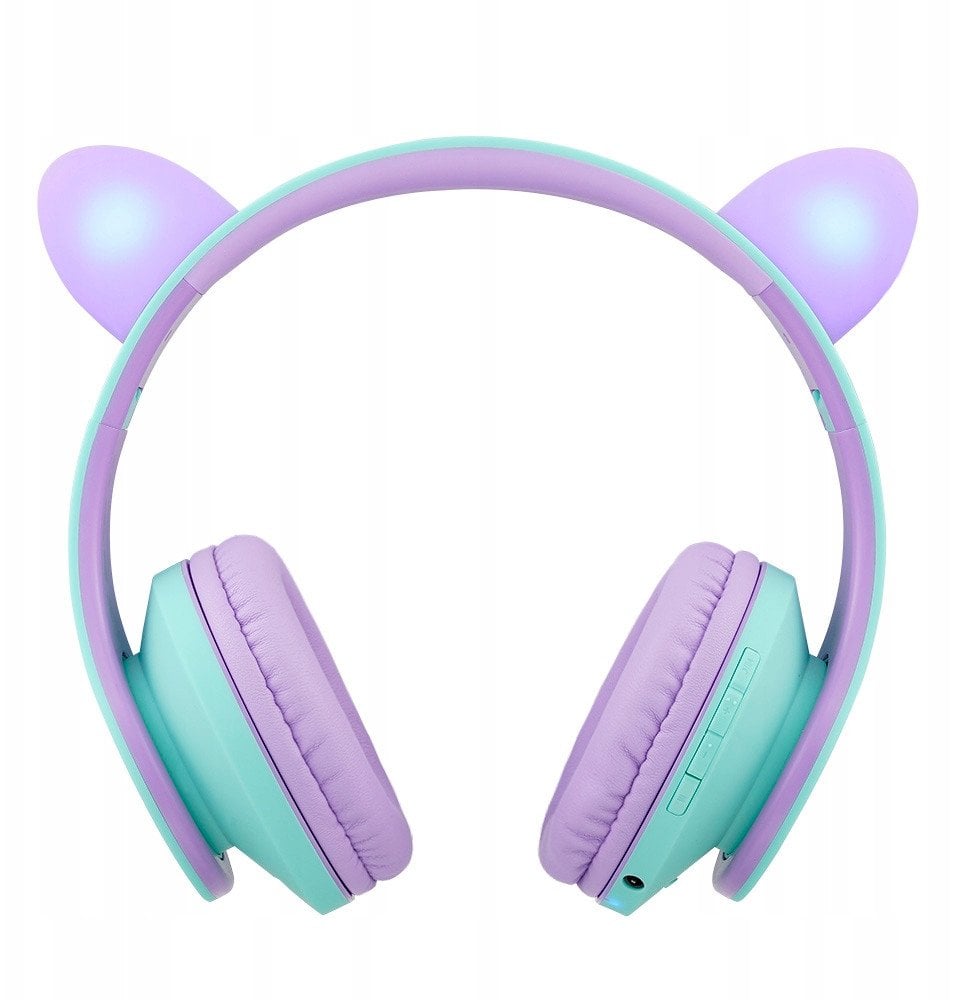 Słuchawki PowerLocus P2 Kids Headphones purple/turquoise with Ears