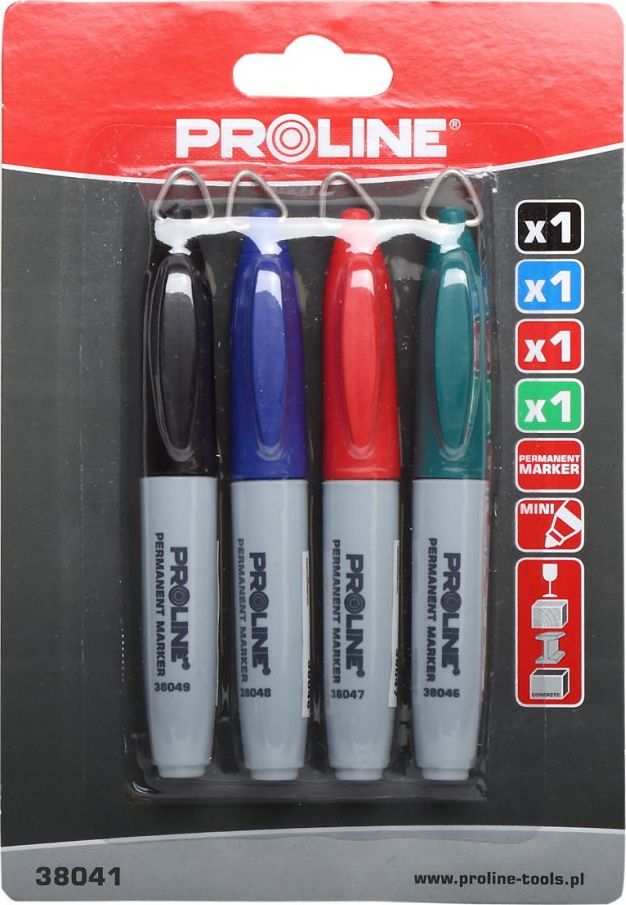 Pro-Line Markery perm. "Mini" 4 szt. (Cza,Nie,Cze,Zie) Karta,PROLINE PROLINE (38041)