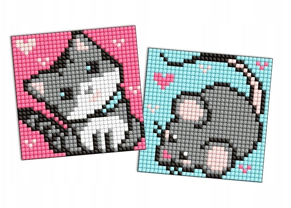 Ideyka Diamentowa mozaika na naklejce IDEYKA, 9x9 cm, kids, gray friends, 2 szt.