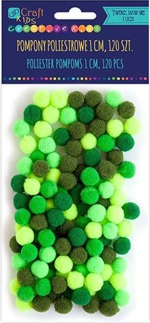 DP Craft Pompony poliestrowe DPCRRAFT 1cm mix zielony 120szt. Dalprint