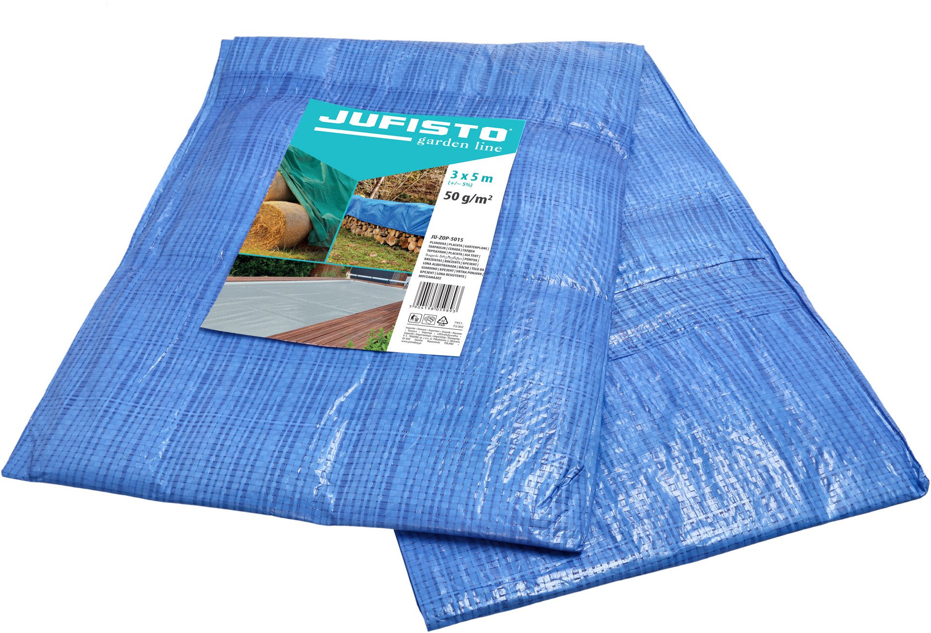 Jufisto JUFISTO Plandeka 3x5 m 50 g niebieska plandeka do zastosowań