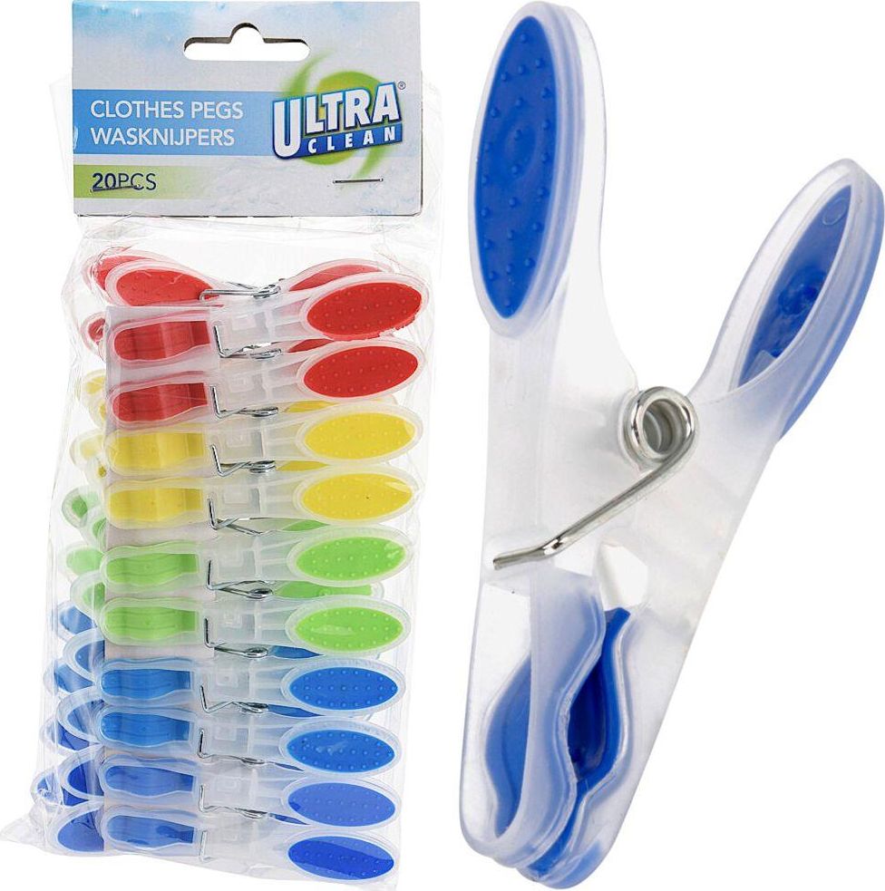 Ultra Clean Klamerki na pranie ubrania odzież bieliznę mocne zestaw komplet klamerek 20 sztuk