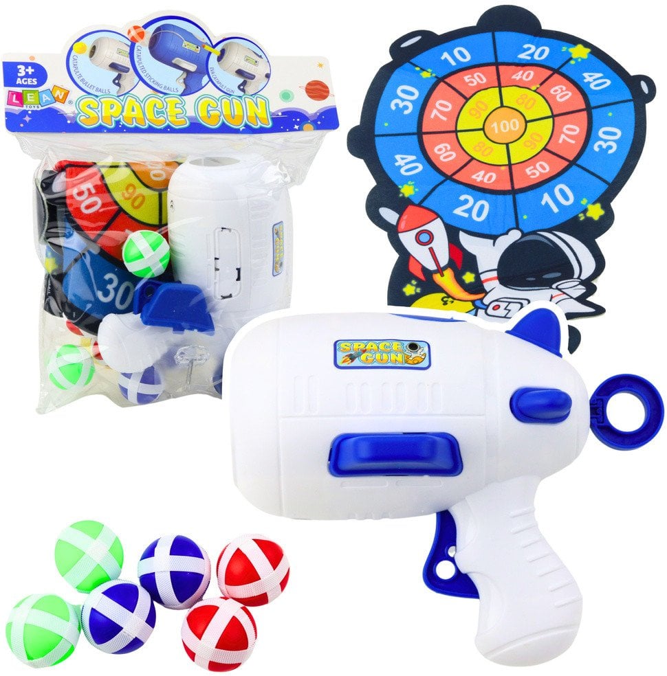 LeanToys Zabawki zręcznościowe Gra zręcznościowa Strzał Do Celu (Pistolet Kulki Na Rzep Kosmos)