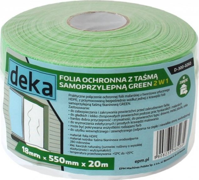 Deka FOLIA OCHRONNA Z TAÅMÄ ZIELONÄ DO ZEWNÄTRZ 55CM*20M