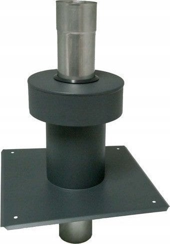 SpiroFlex 80/125 zakonczenie pionowe (nv) z płytą dachową - malowane (antracyt)