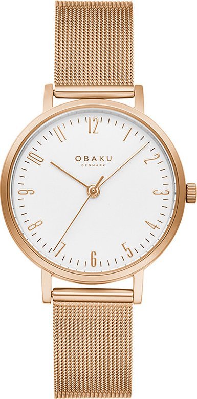 Zegarek OBAKU Zegarek damski Obaku Denmark V248LXVIMV różowe złoto