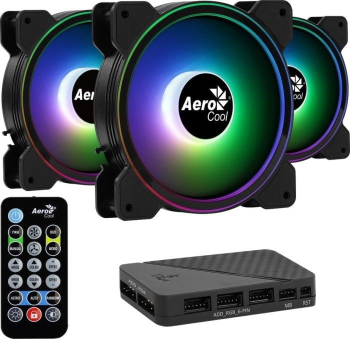 Wentylator Aerocool Saturn 12F ARGB Pro 3-pack + Hub (AEROPGSSATURN12F-A-P)