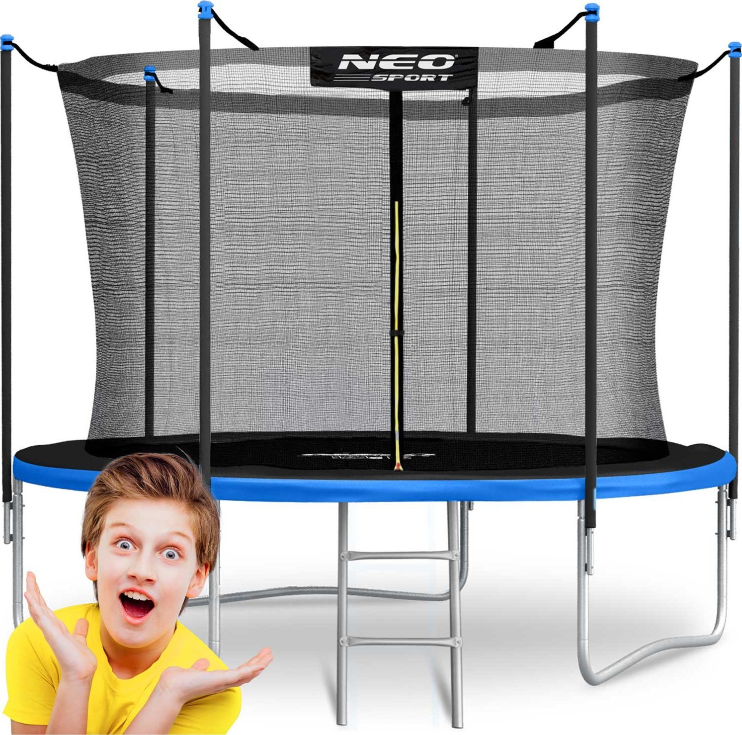 Trampolina ogrodowa Neo-Sport NeoSport Trampolina ogrodowa 8ft/252cm z siatką wewnętrzną i drabinką