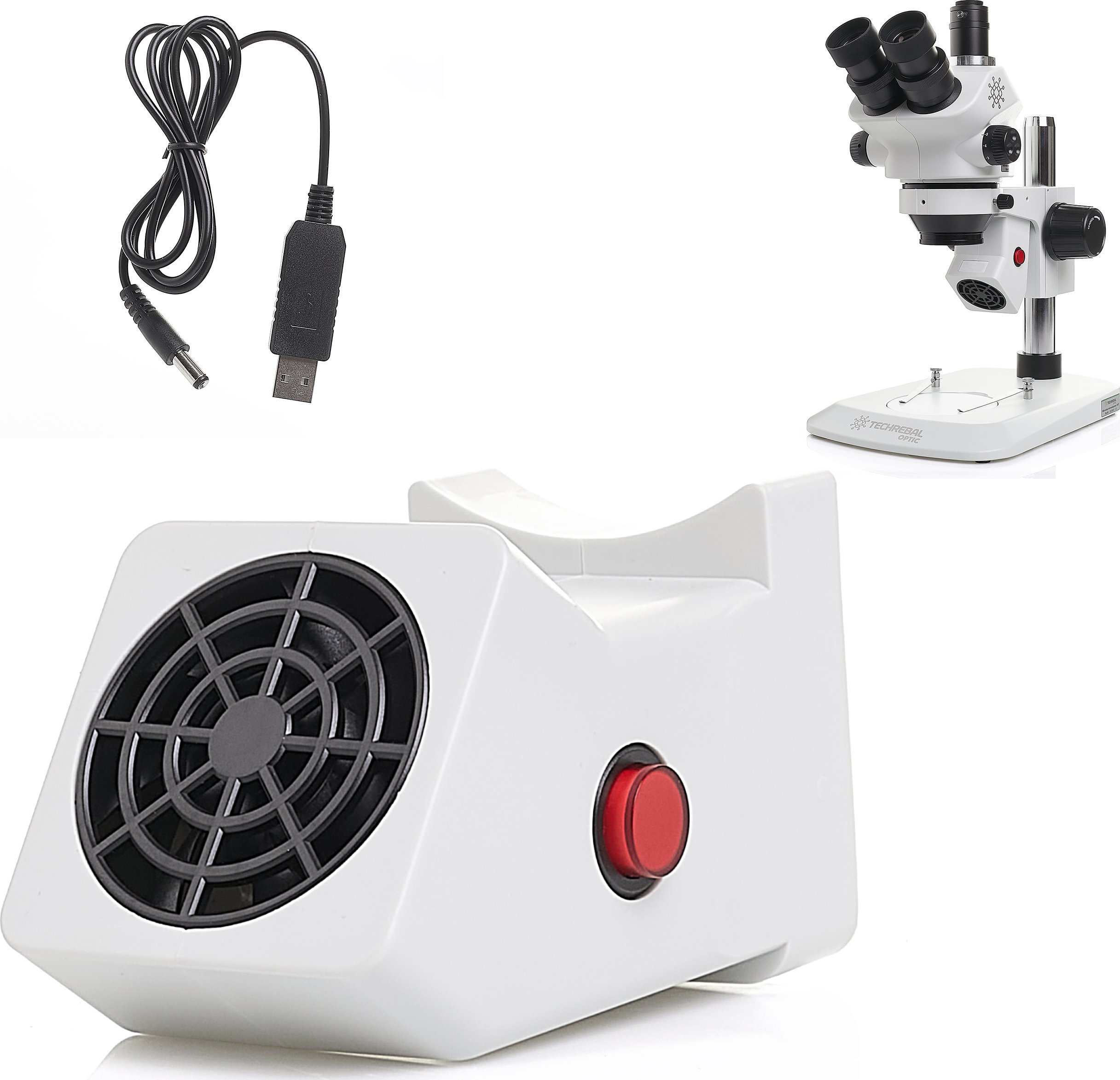 Odciąg Oparów Pochłaniacz Dymu Lutowniczego do Mikroskopu Biały Techrebal