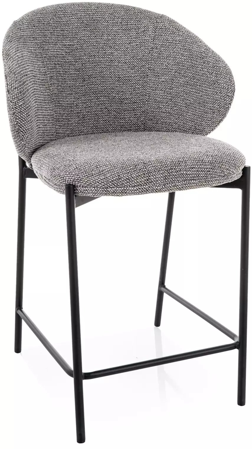 SIGNAL MEBLE Hoker tapicerowany KIOTO H-2 szary - stelaż czarny