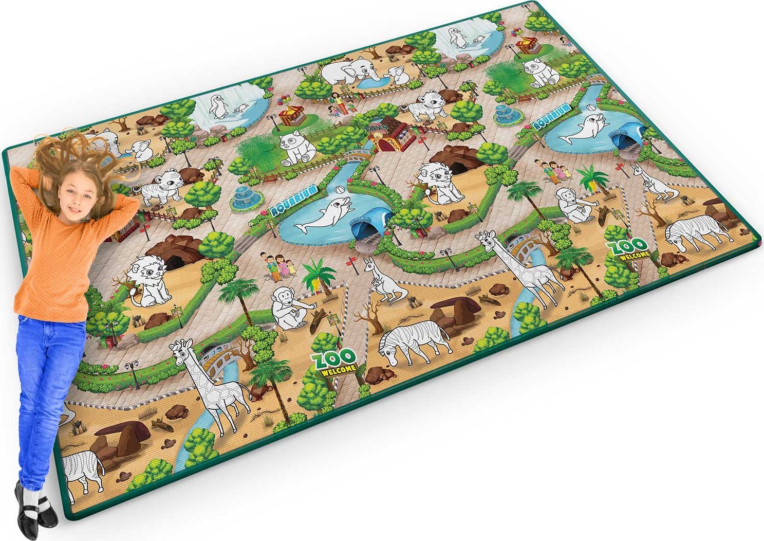 Ricokids Mata piankowa do kolorowania zwijana 200 x 120 x 0,3 cm RK-343