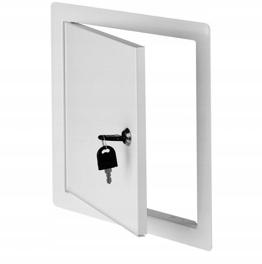 AWENTA Drzwiczki rewizyjne Awenta DM85Z 200x200mm z zamkiem metalowe białe