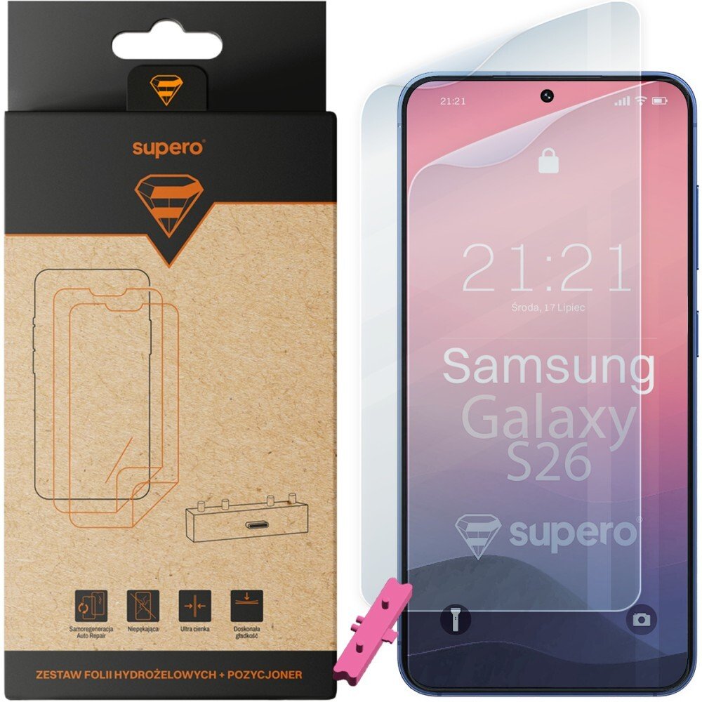 Folia hydrożelowa Supero do Samsung Galaxy S26, 2 sztuki z aplikatorem