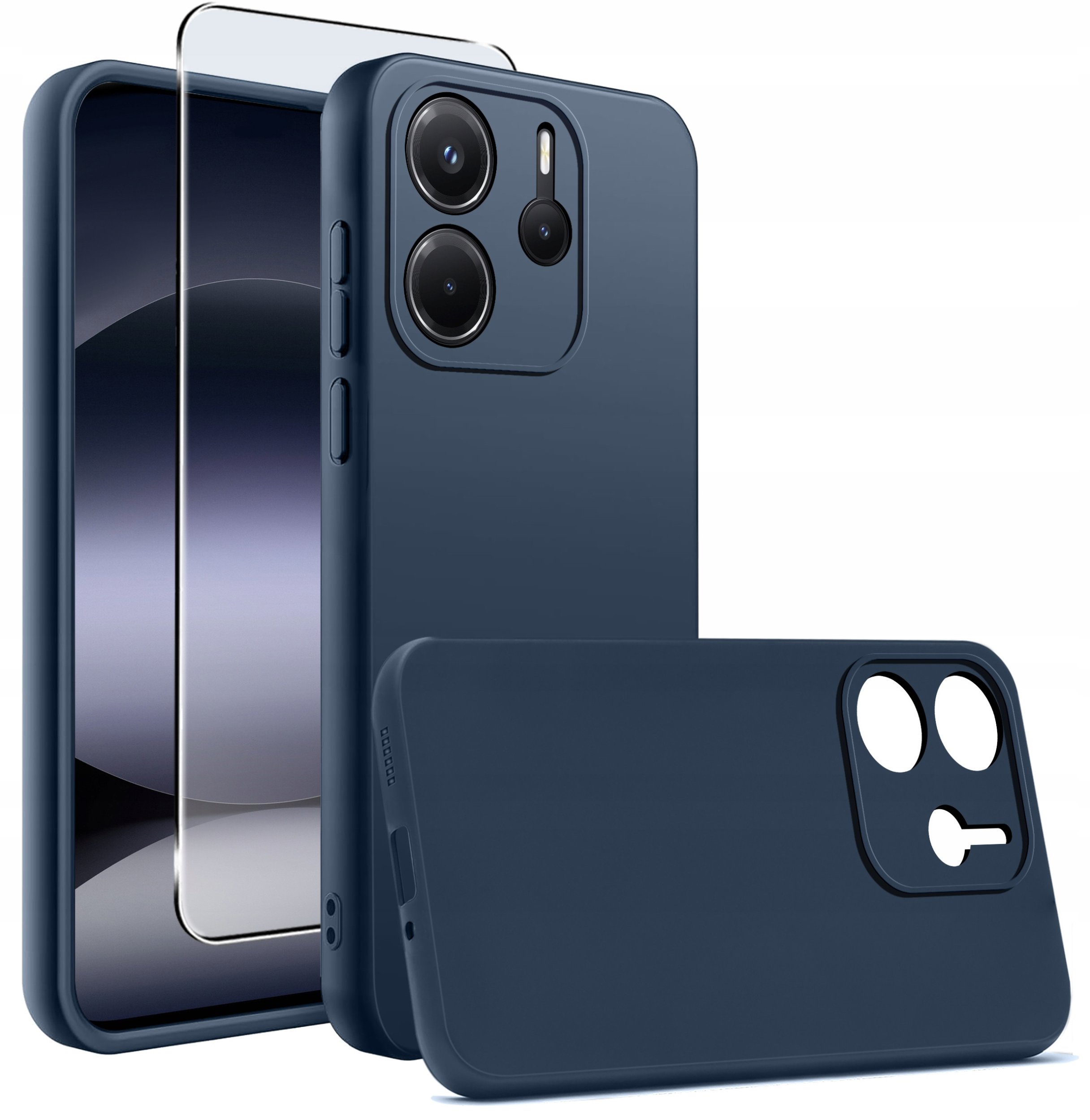 krainaGSM Etui do Xiaomi Redmi Note 14 5G CASE Gumowe Matowe Silikon Slim + SZKŁO 9H