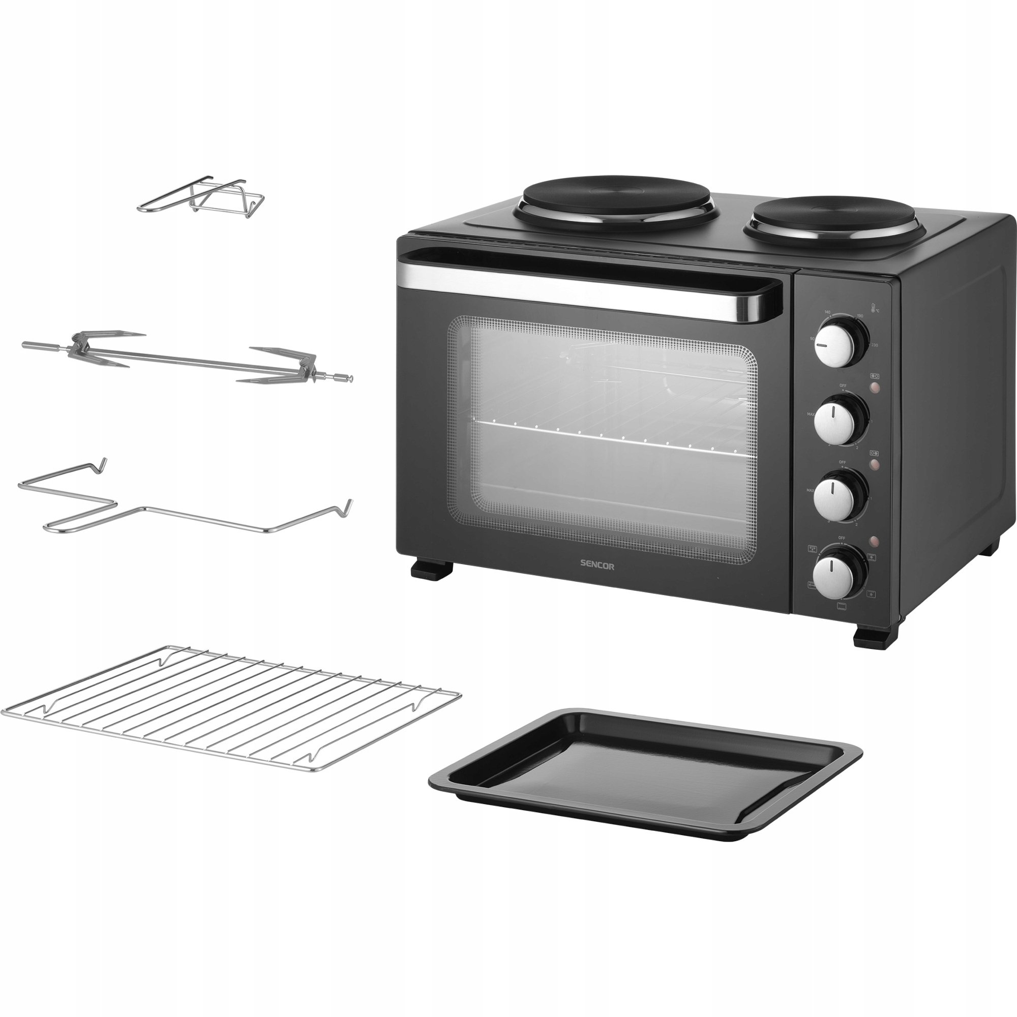 Mini piekarnik Sencor SEO 3500BK Mini piec z 2 elementami grzejnymi 35L 3200W SEO 3500BK (8590669395958)