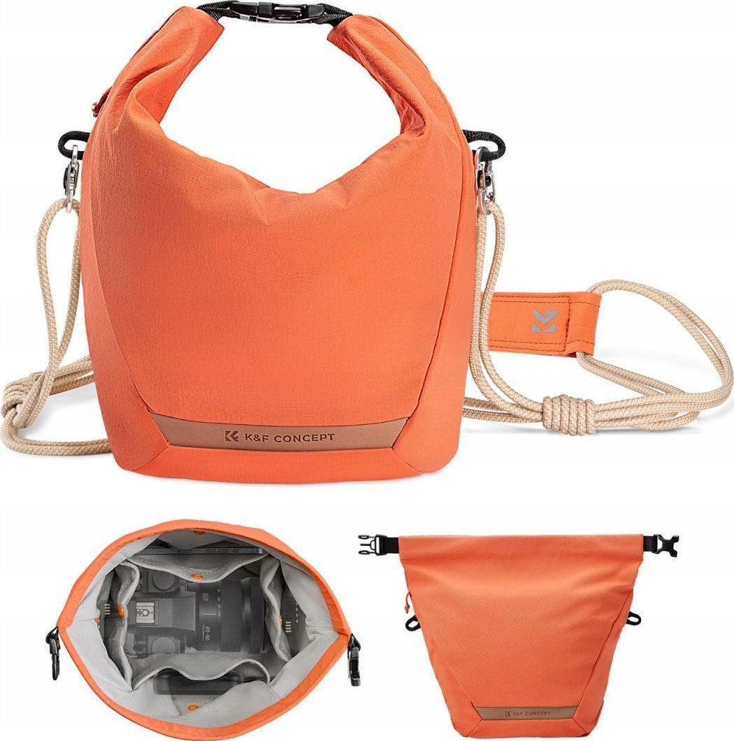 Torba K&F Torba Fotograficzna Crossbody Sling Na Aparat Kamerę Telefon K&f 5l / Kf13.168 / Pomarańcz...