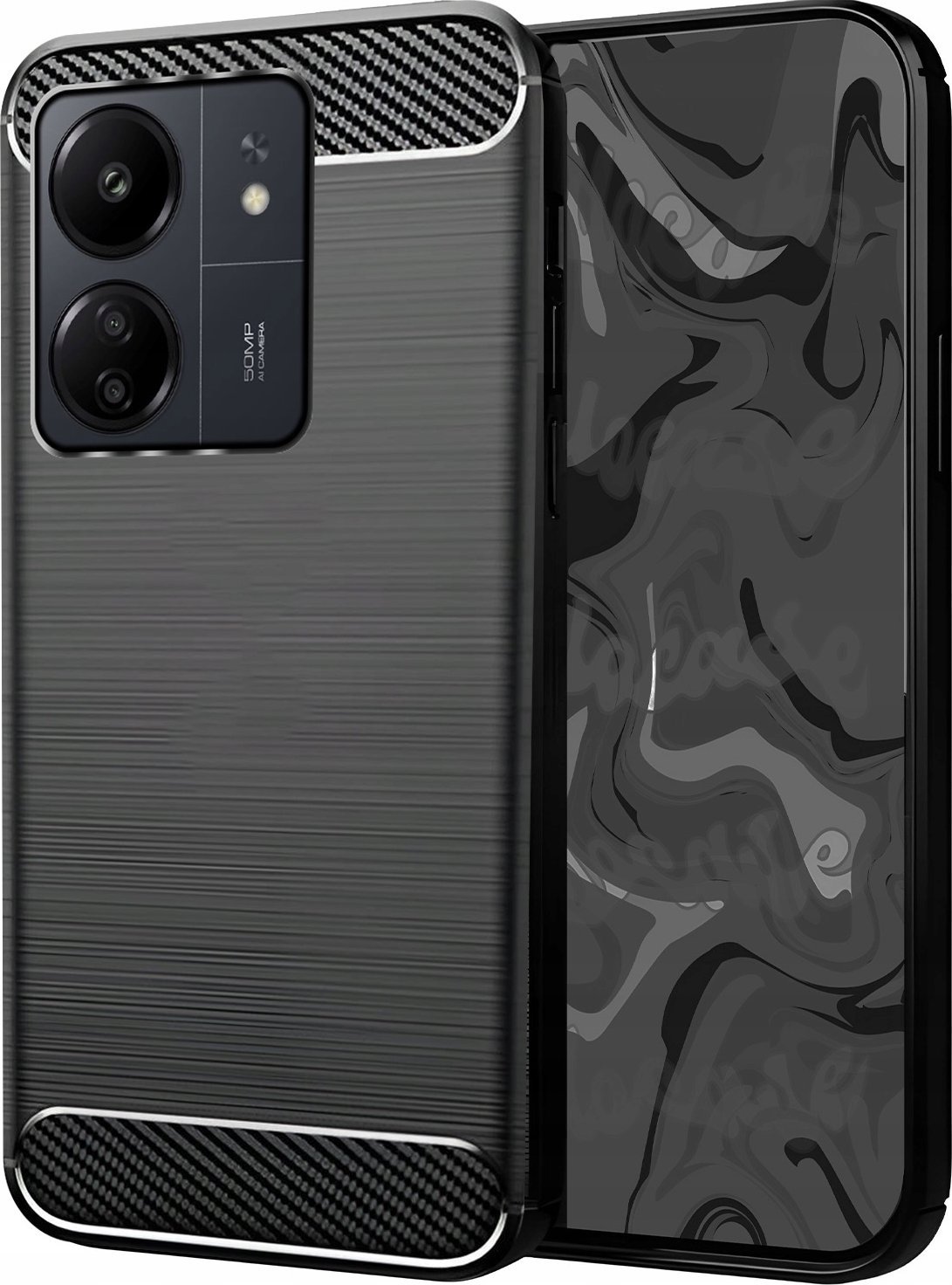 Hello Case ETUI DO XIAOMI REDMI 13C | PANCERNE KARBON CASE CZARNE