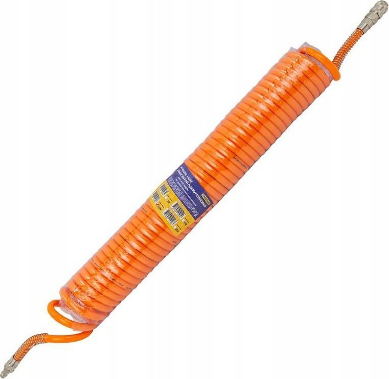 Partner Wąż spiralny poliuretanowy 8mm x 10m z szybkozłączkami 1/4" (ciśnienie maks. 15bar)